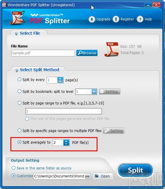 Wondershare PDF Splitter分割PDF文件的方法