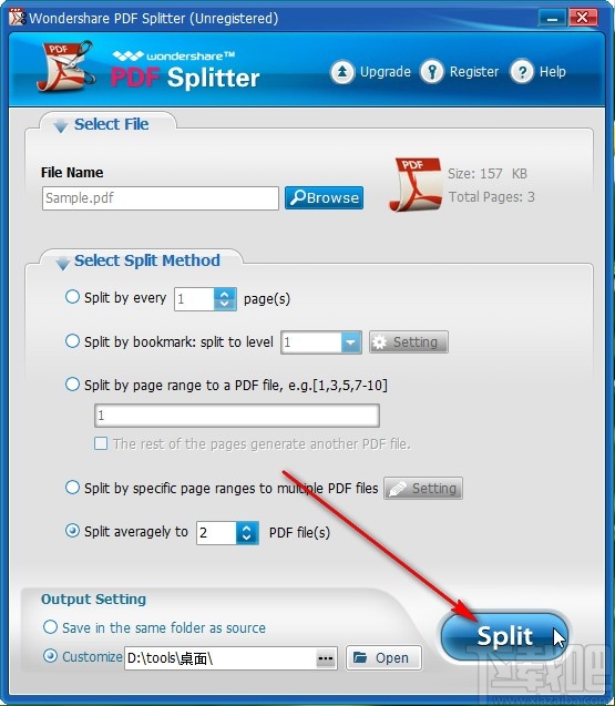 Wondershare PDF Splitter分割PDF文件的方法