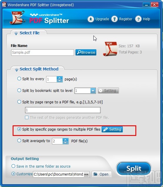 Wondershare PDF Splitter分割PDF文件的方法