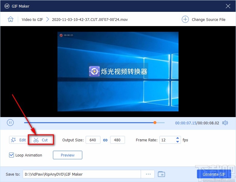 Vidpaw RipAnyDVD将视频转为GIF的方法