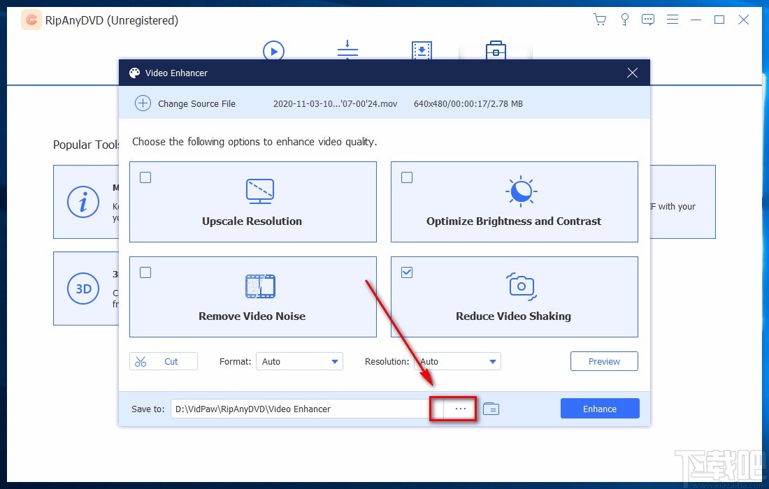 Vidpaw RipAnyDVD给视频减震的方法