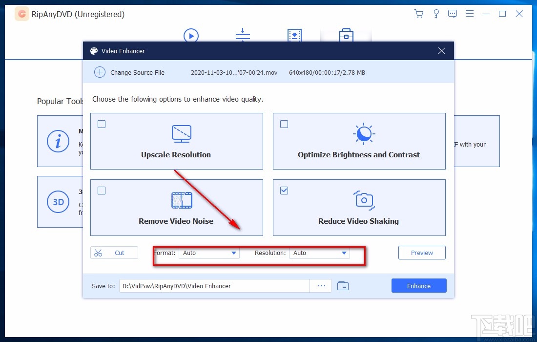 Vidpaw RipAnyDVD给视频减震的方法