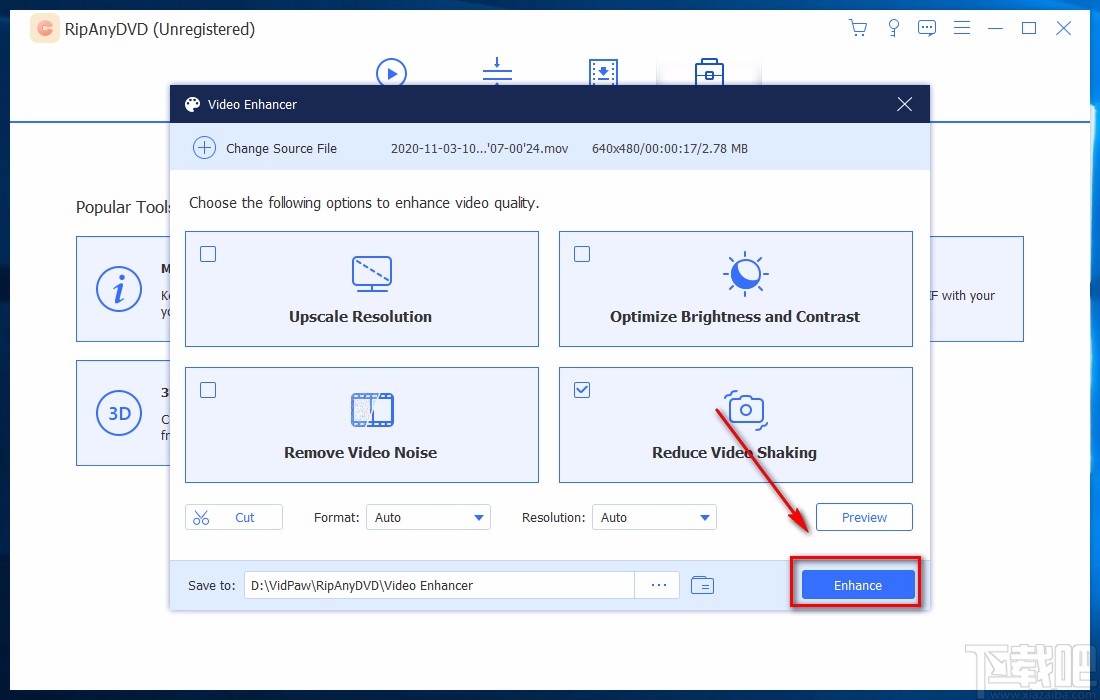 Vidpaw RipAnyDVD给视频减震的方法