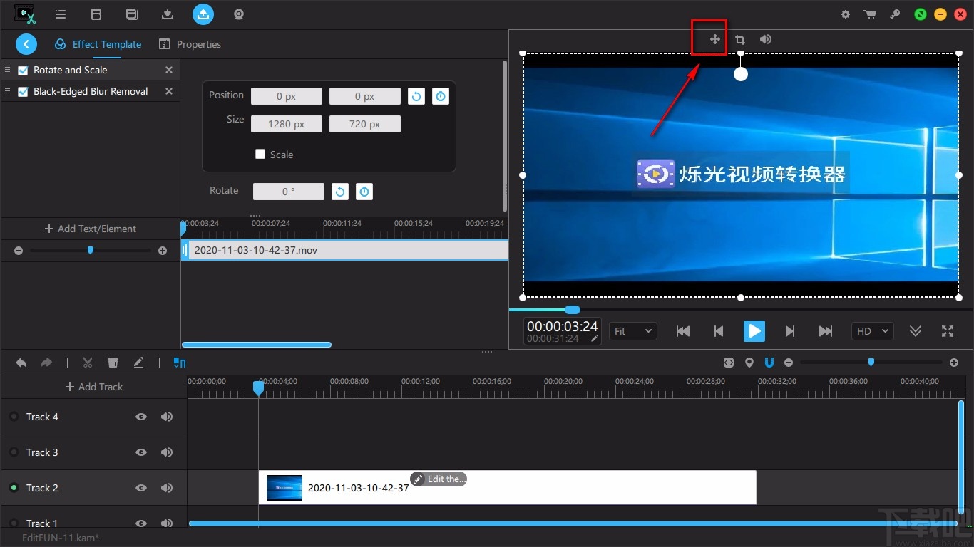 VideoSolo EditFUN给视频添加文字的方法