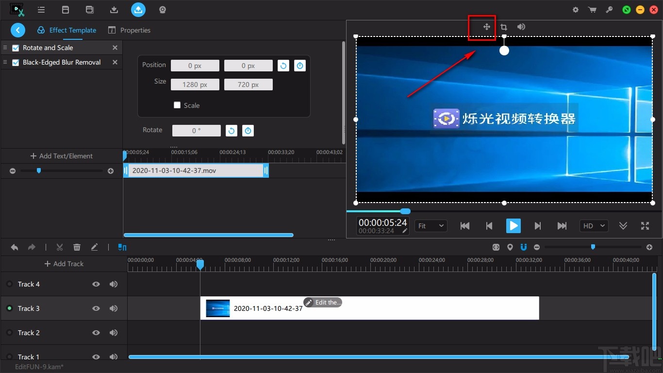 VideoSolo EditFUN旋转视频的方法