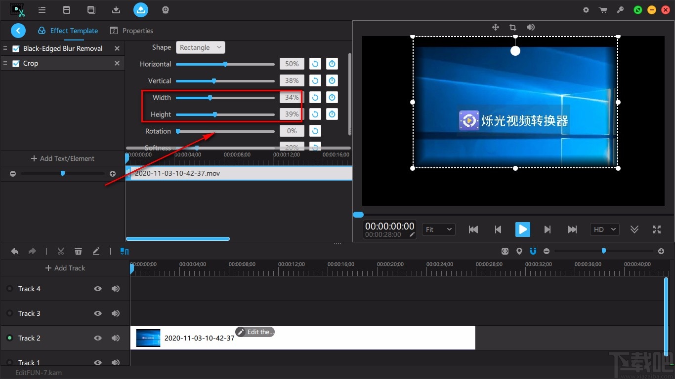 VideoSolo EditFUN裁剪视频画面的方法