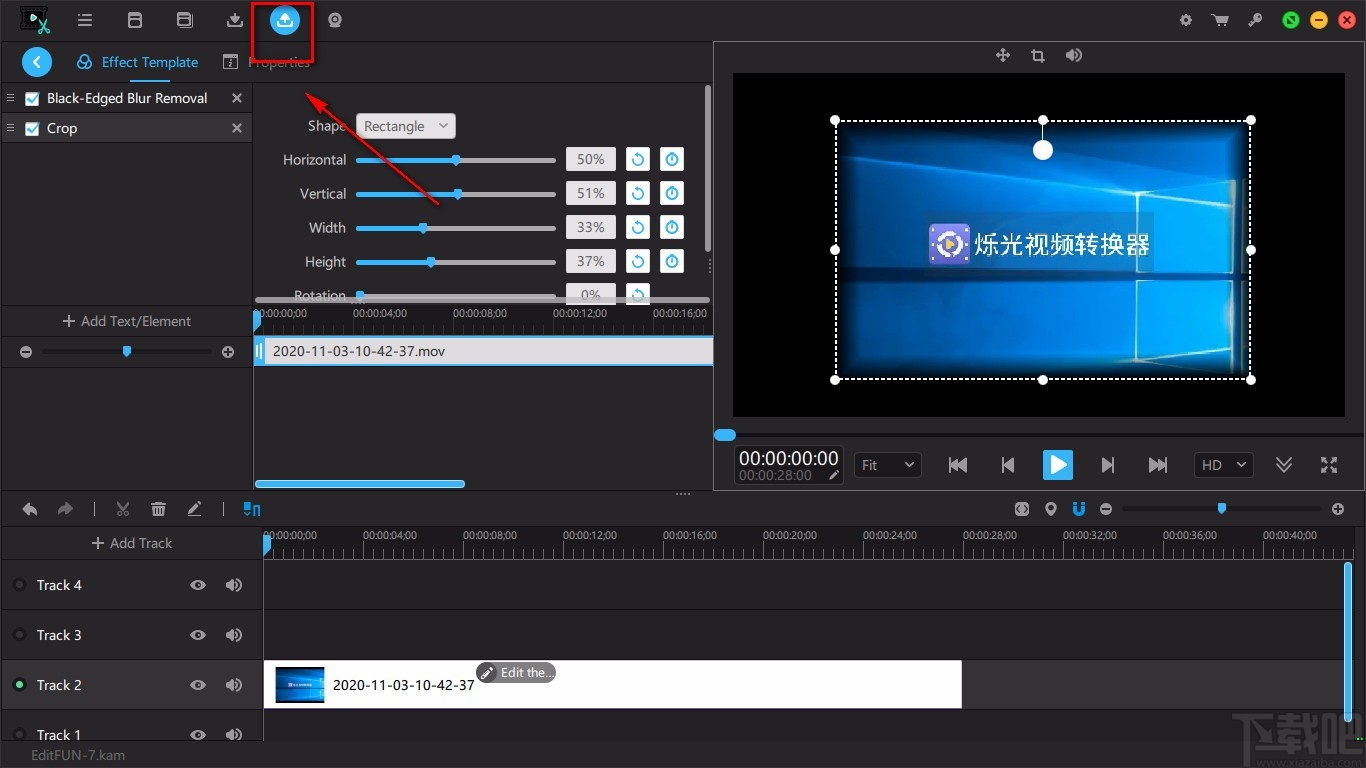 VideoSolo EditFUN裁剪视频画面的方法