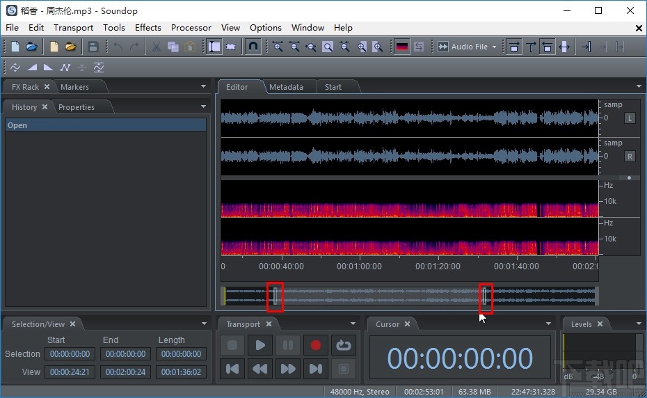 Soundop剪切音频的操作方法
