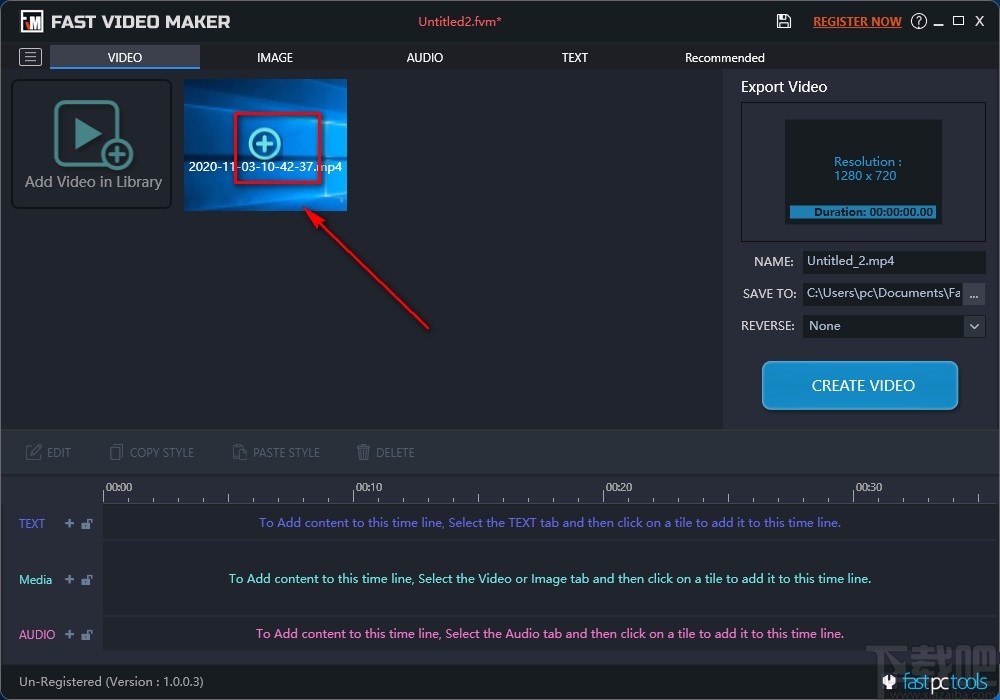 Fast Video Maker剪切视频的方法