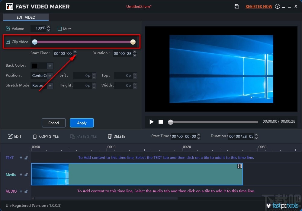 Fast Video Maker剪切视频的方法