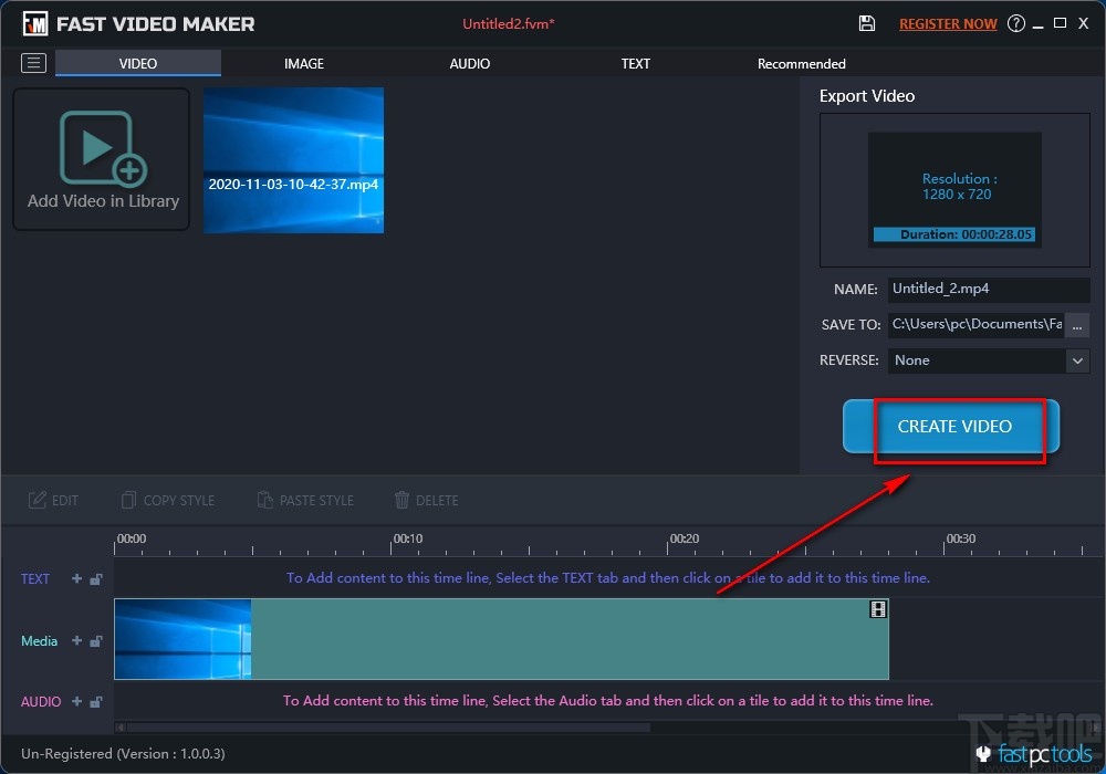 Fast Video Maker剪切视频的方法