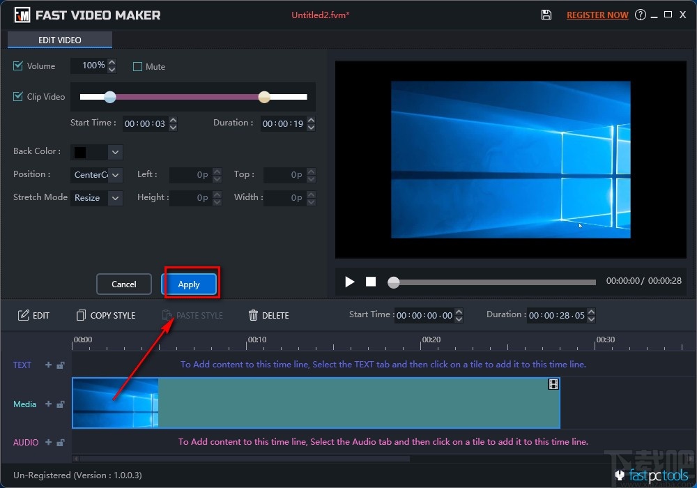 Fast Video Maker剪切视频的方法