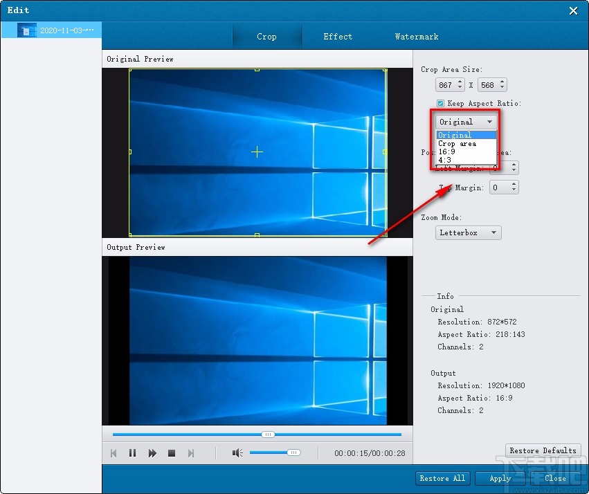 Aiseesoft Blu-ray Creator裁剪视频画面的方法