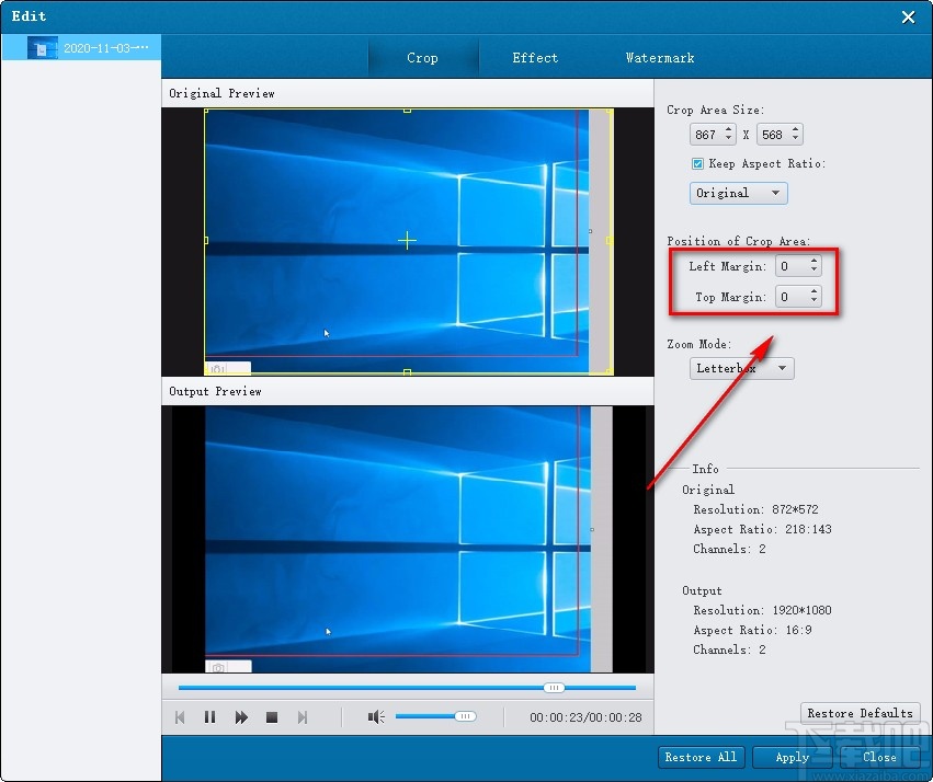 Aiseesoft Blu-ray Creator裁剪视频画面的方法