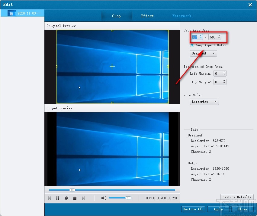 Aiseesoft Blu-ray Creator裁剪视频画面的方法