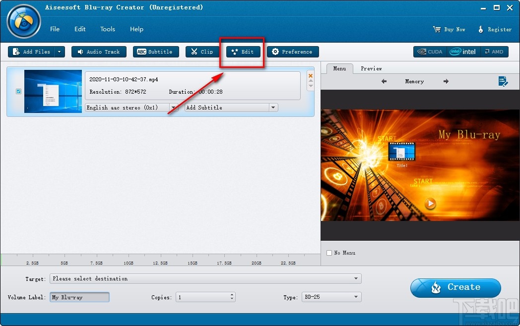 Aiseesoft Blu-ray Creator裁剪视频画面的方法