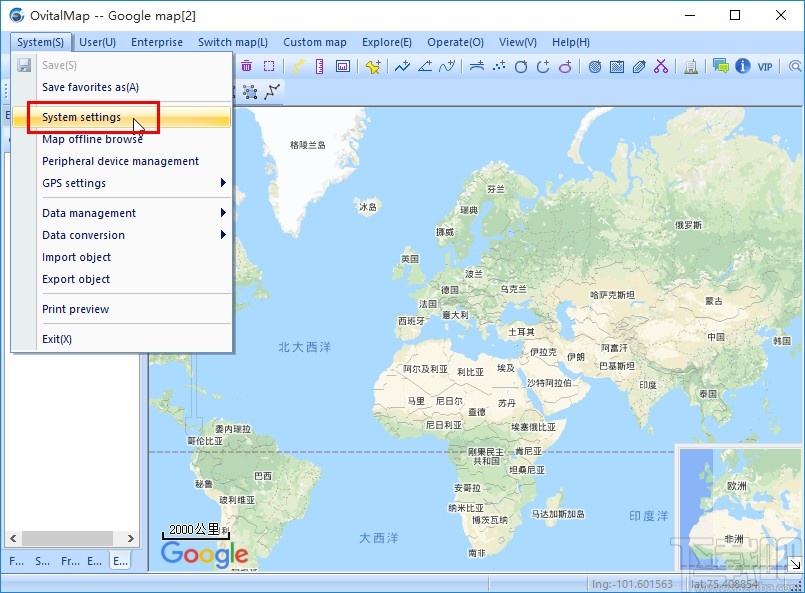 OvitalMap设置中文界面的方法