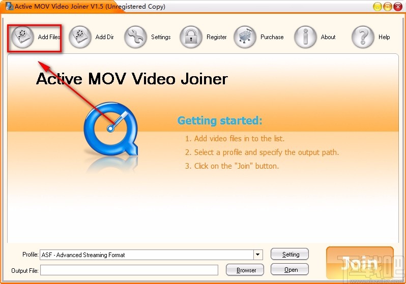 Active MOV Video Joiner合并视频的方法