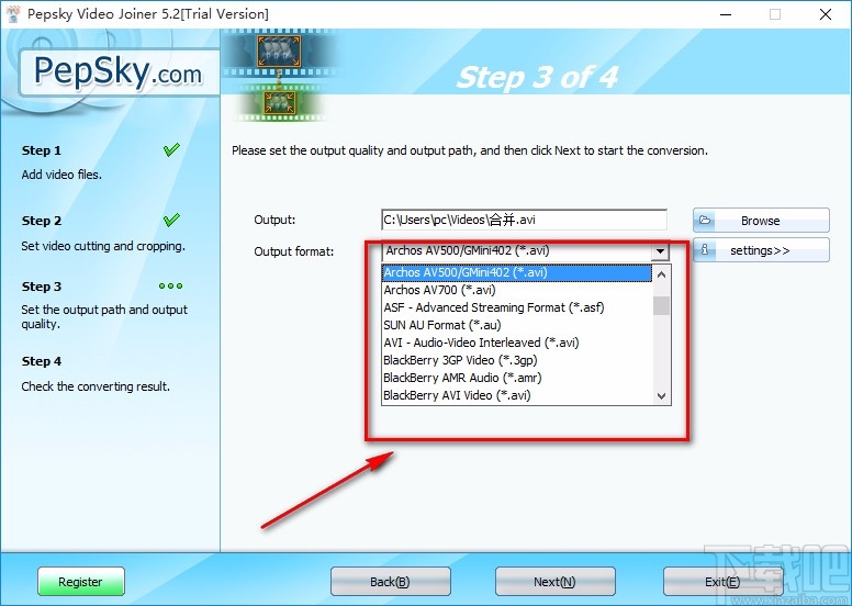 Pepsky RMVB Video Joiner合并视频的方法