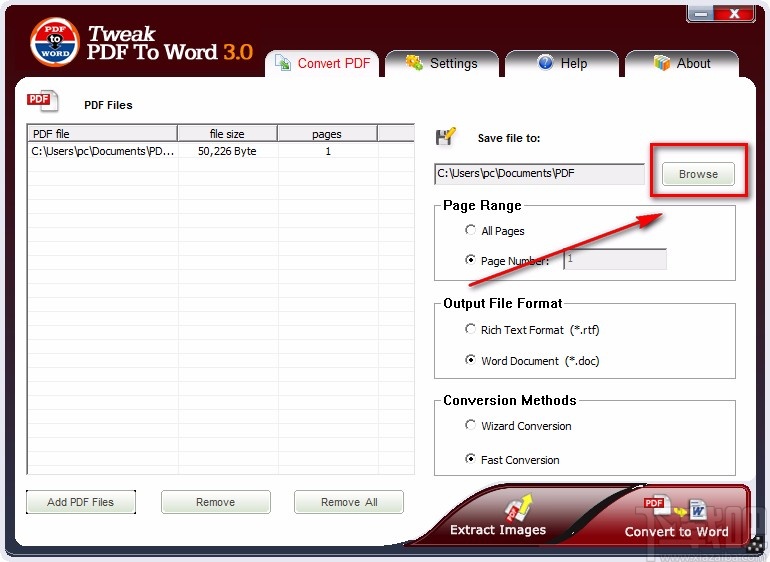 Tweak PDF To Word提取PDF图片的方法