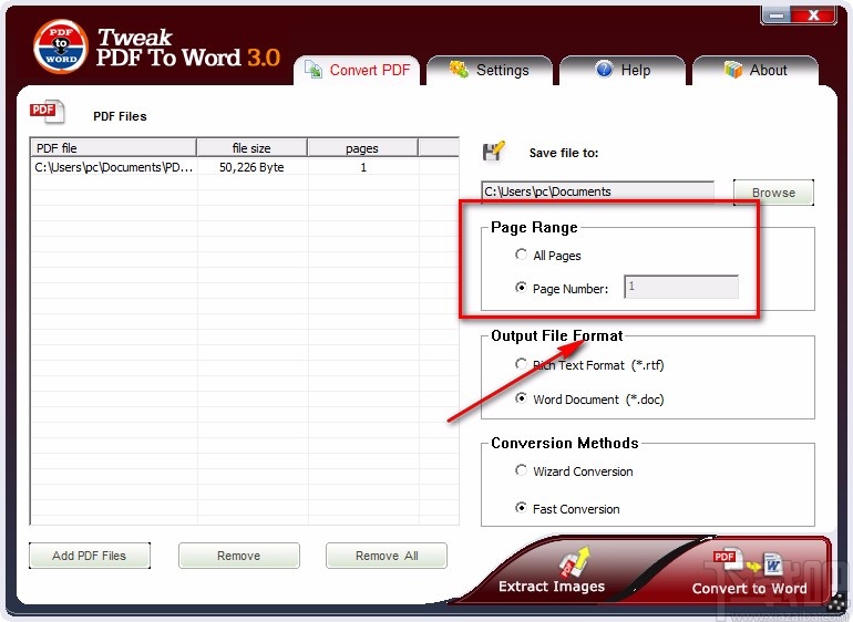 Tweak PDF To Word提取PDF图片的方法
