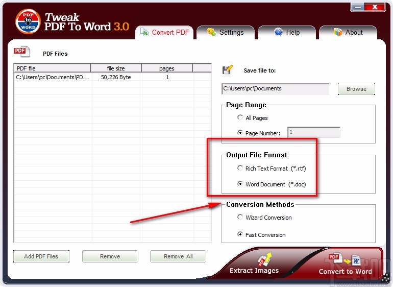 Tweak PDF To Word提取PDF图片的方法