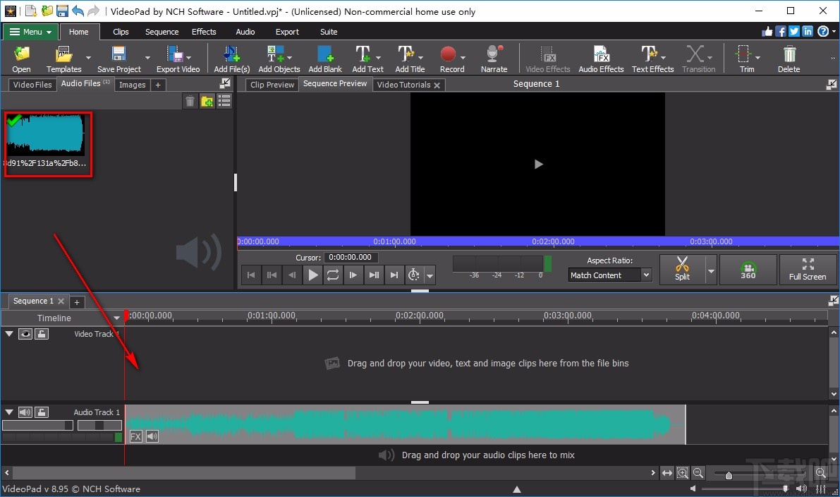 VideoPad Video Editor给音频添加淡入效果的方法