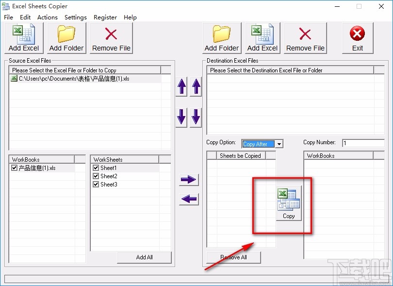 Excel Sheets Copier复制表格的方法