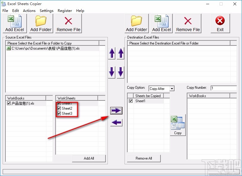 Excel Sheets Copier复制表格的方法