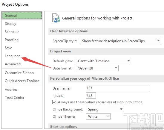 Project设置成中文的操作方法
