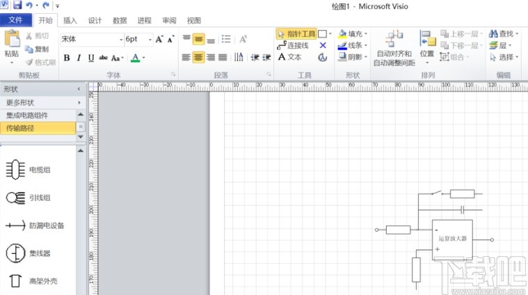 visio2019画电路图的操作方法