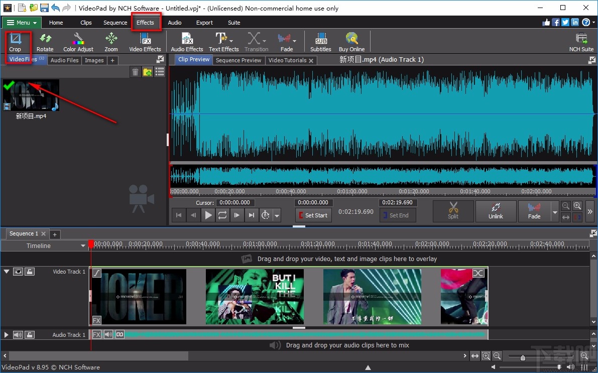VideoPad Video Editor裁剪视频画面的方法