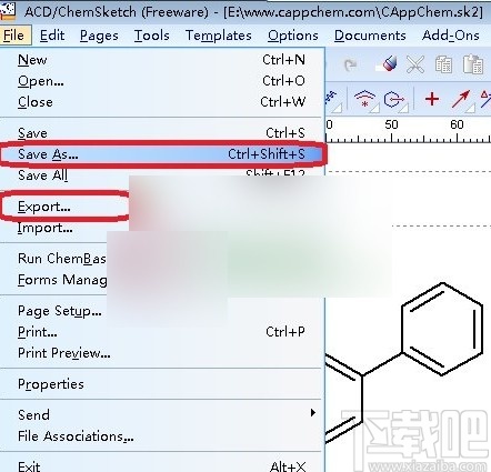 chemsketch保存结构式的方法
