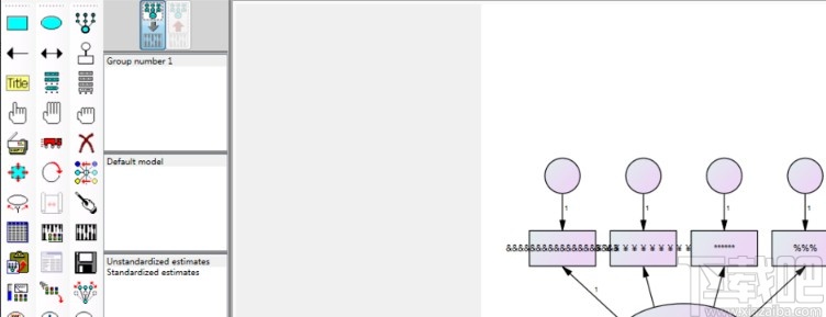 AMOS中改变模型图大小的方法