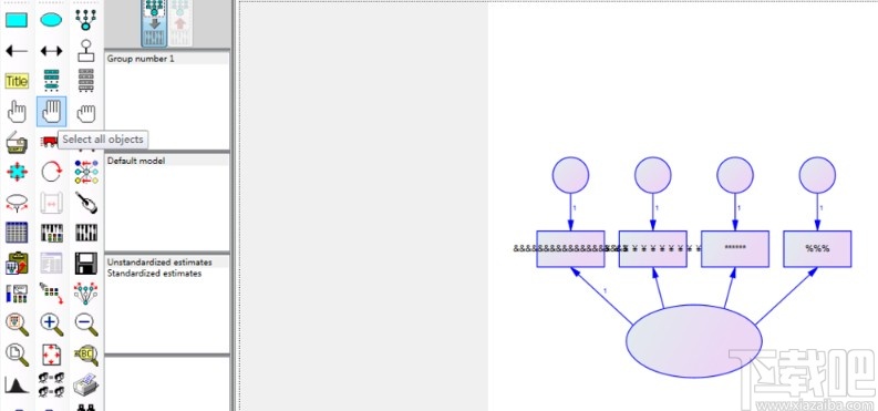 AMOS中改变模型图大小的方法
