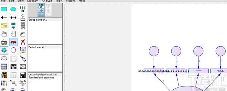AMOS中改变模型图大小的方法