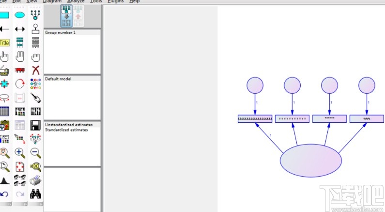 AMOS中改变模型图大小的方法