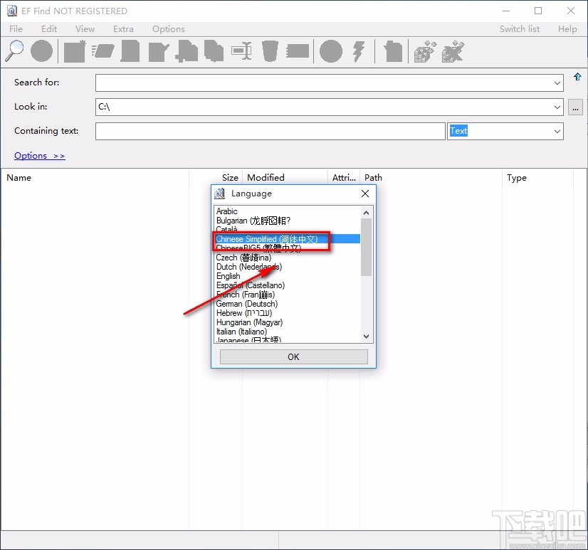 EF Find设置中文的方法
