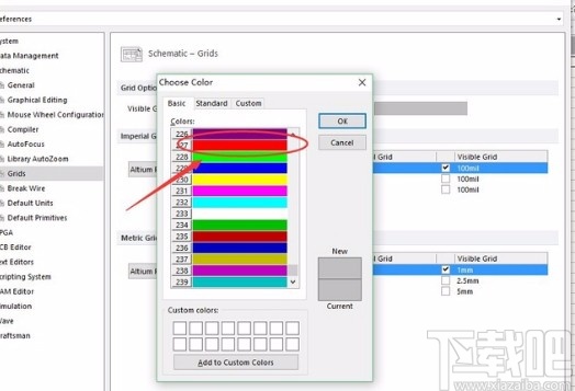 altium designer更改栅格颜色的方法