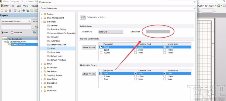 altium designer更改栅格颜色的方法