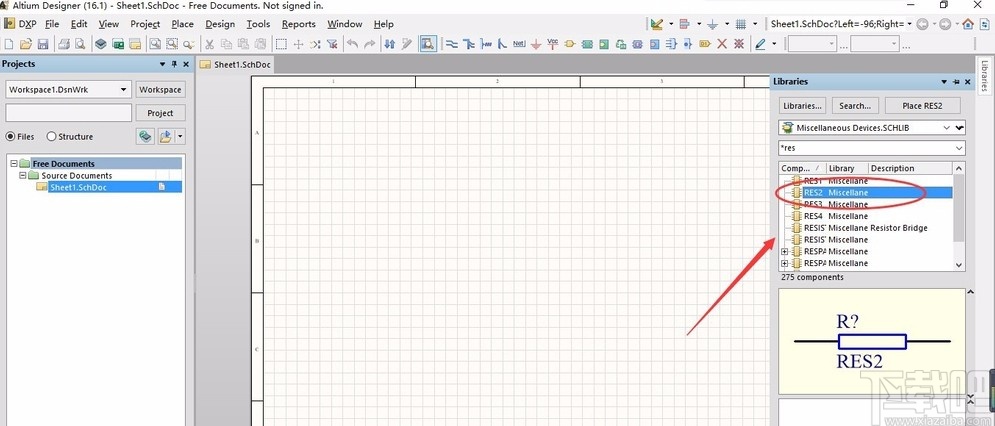altium designer添加电阻的方法