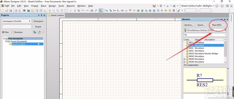 altium designer添加电阻的方法