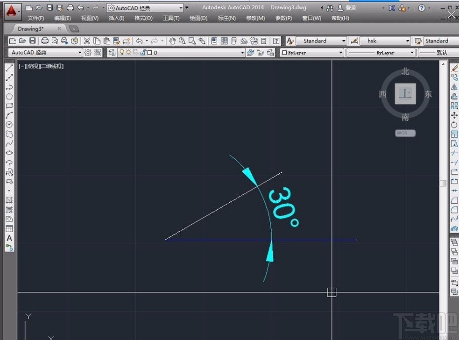 AutoCAD画角度斜线的方法
