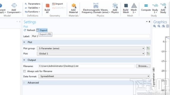 comsol导出数据作图的操作方法