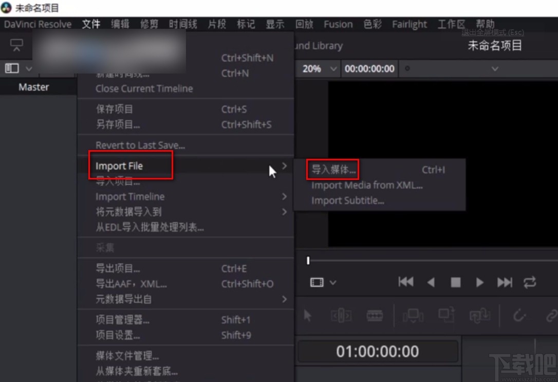 Davinci Resolve导入视频的方法