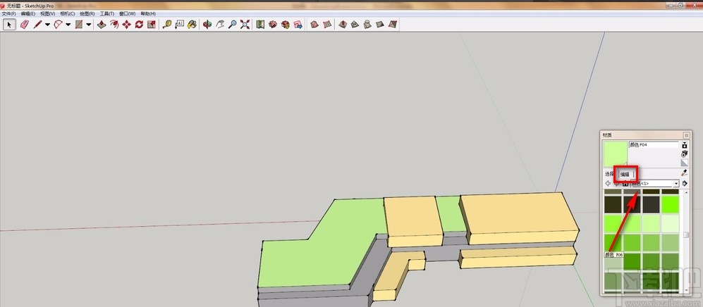 sketchup调整材质颜色和透明度的方法
