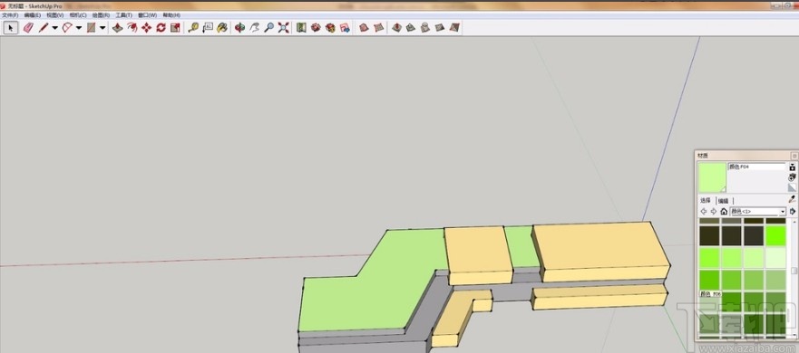 sketchup调整材质颜色和透明度的方法