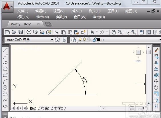 AutoCAD画角度的方法