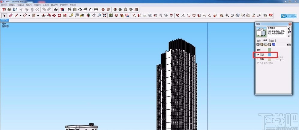 SketchUp调整天空颜色的方法