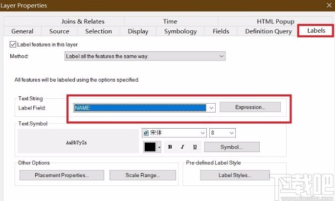 arcgis显示城市名称的方法
